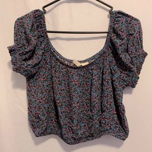 Sky and Sparrow Floral Summer Crop Top Size S